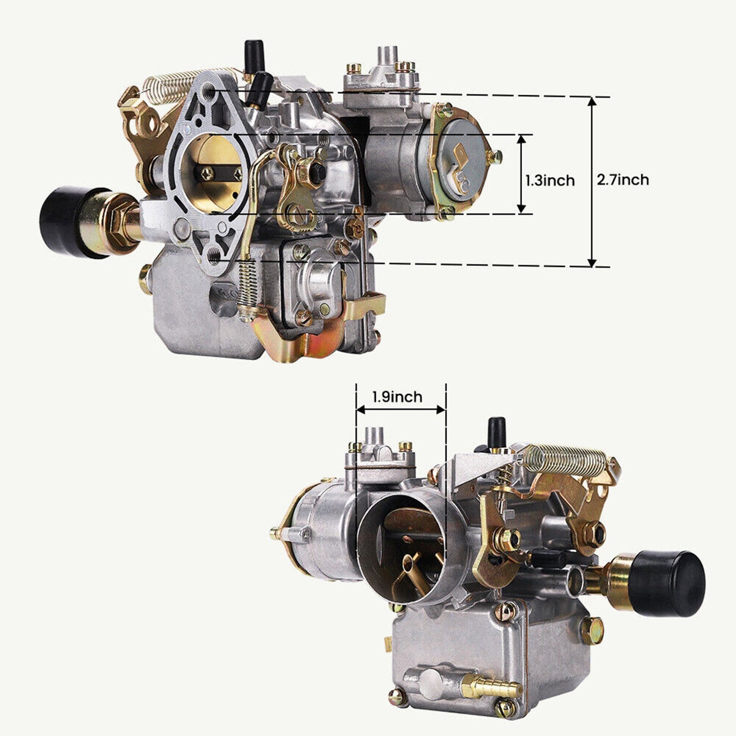 VW Beetles 1971-1979 Dual Port 1600cc 12V 34 Pict-3 Carburetor 113129031K 8-1289-B