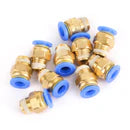 10x Pneumatic 1/4" Tube X 1/8" NPT Male Connector Push In To Air Connect Fitting, 4mm / 1/8"