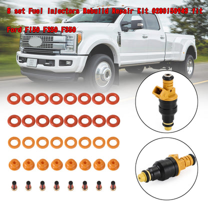 1991-1996 Ford E-350 Econoline/E-350 Econoline Club Wagon 5.8L V8 8 set Fuel Injectors Rebuild Repair Kit 0280150943