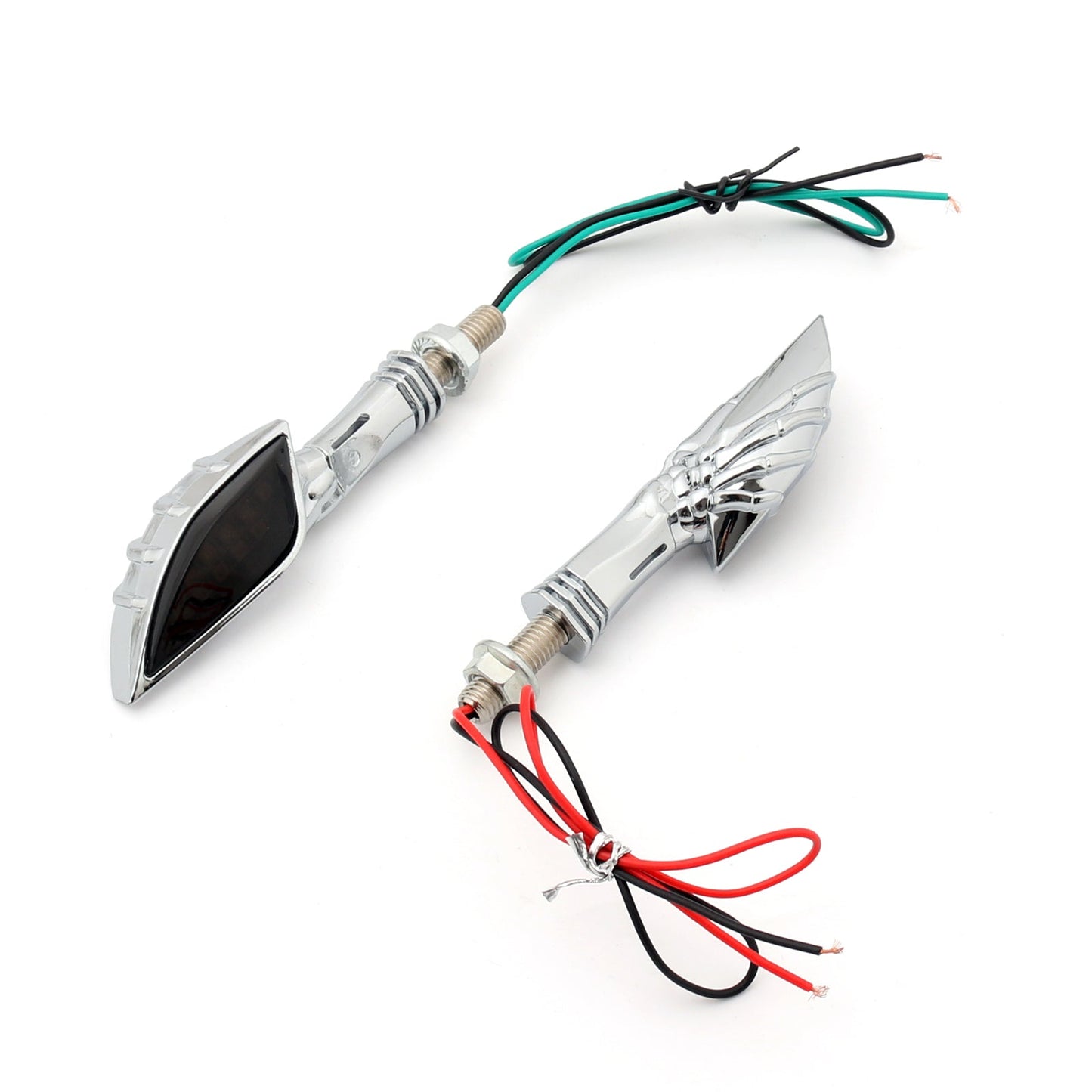Universal Motorcycle Skeleton Hand LED Turn Signals Blinker Indicator Champoo