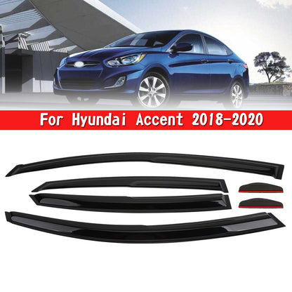 Car Window Sun Rain Guard Visors Kit 6PCS Hyundai Accent 2018-2020