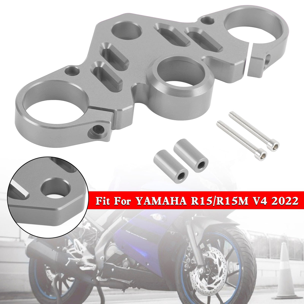 CNC Aluminum Upper Front Top Triple Tree Clamp For YAMAHA R15 V4 R15M 2022