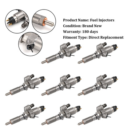 2001-2004.5 GMC Sierra 2500HD 3500HD 6.6L LB7 Duramax Diesel 8PCS Fuel Injectors 0445120008 0986435502 97208074