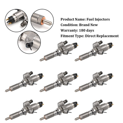 2001-2004.5 Chevy Silverado 2500HD/3500HD 6.6L LB7 Duramax Diesel 8PCS Fuel Injectors 0445120008 0986435502 97208074