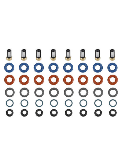 Volvo S80 XC90 4.4L 8PCS Fuel Injectors Repair Seal Kit Filter Cap FJ1073 85212247 1550589