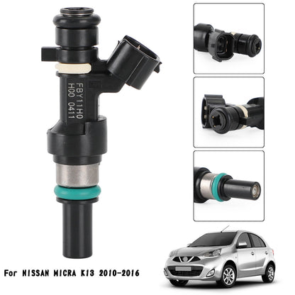 Nissan Micra K13 2010-2016 4PCS Fuel Injectors FBY11H0 FBY1010 16600-1HC0A