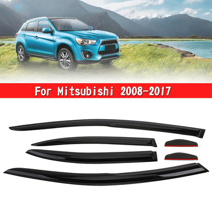 Car Window Sun Rain Guard Visors Kit 6PCS For Mitsubishi Lancer 2008-2017