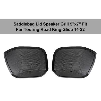 5"X7" Saddlebag Lid Speaker Grill Fits For Road King Touring Glide 14-22