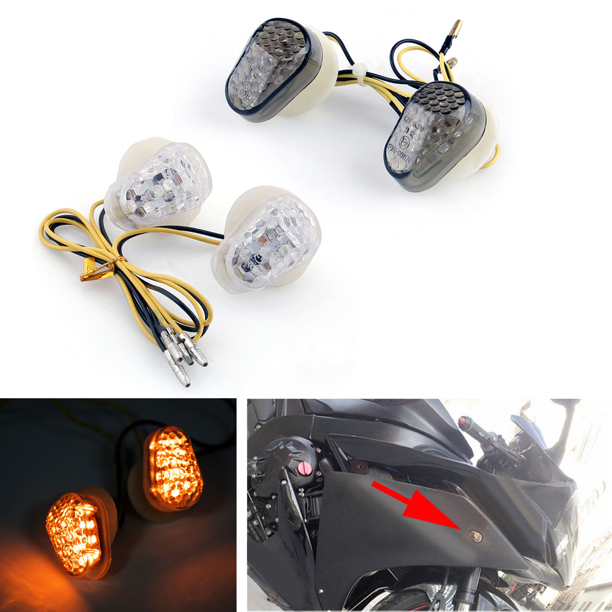 Yamaha 06-13 FZ1 & 04-13 FZ6 & 02-13 R1 & 03-13 R6 LED Turn Signals Champoo