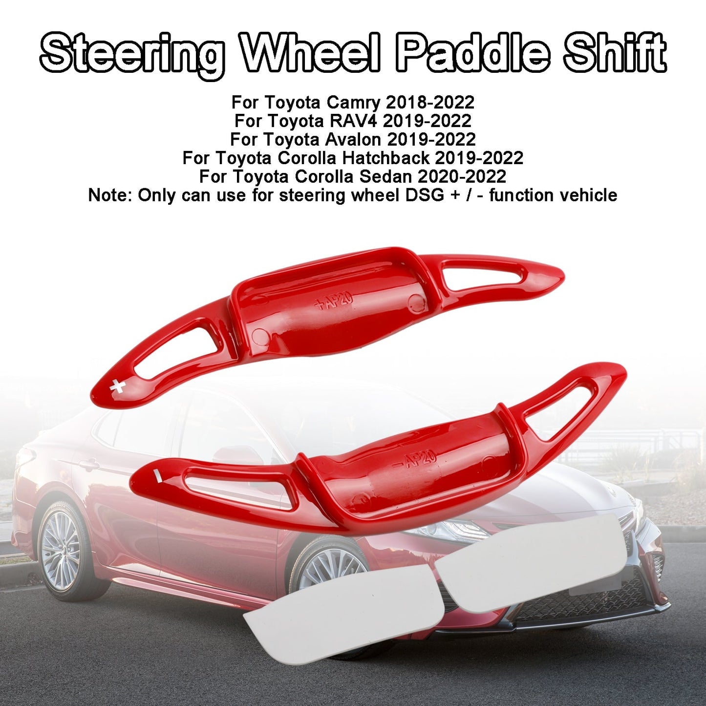 2019-2022 Toyota Corolla 2Pcs Red Steering Wheel Paddle Shifter Extension