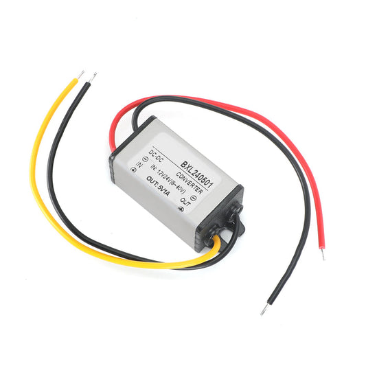 12V/24V to 5V 5A 25W Waterproof Converter Step Down Volt Module Power Supply, 12/24V-5V-3A