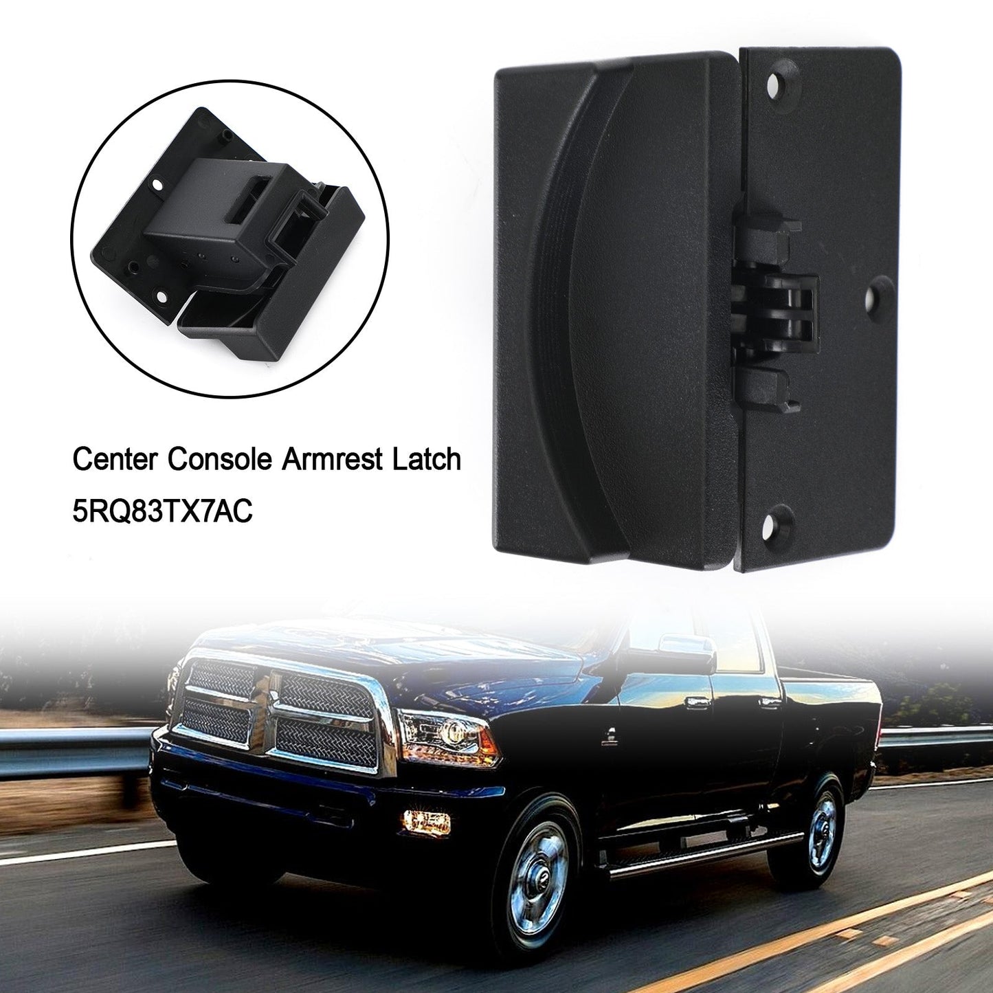 13-18 Ram 1500 2500 Dodge Black Center Console Armrest Latch 5RQ83TX7AC