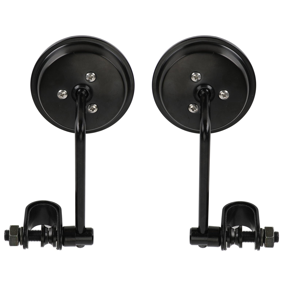 Cafe Racer Chopper Bobber PAIR Old style Clamp on Mirror 3" Round Mirrors