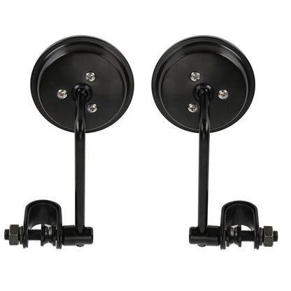 Cafe Racer Chopper Bobber PAIR Old style Clamp on Mirror 3" Round Mirrors