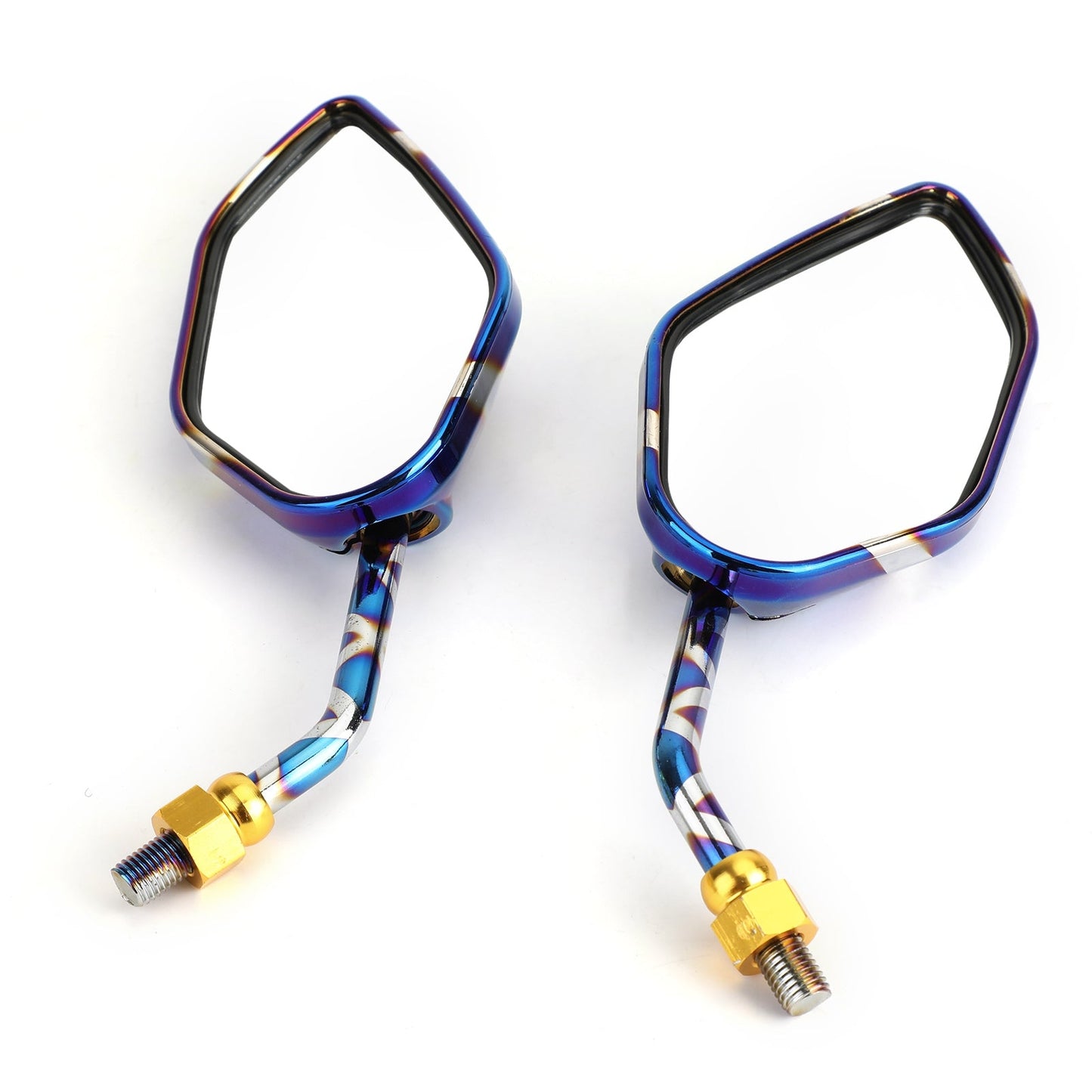 Burnt Titanium Side Rearview Mirrors 10mm M10 for Cafe Racer Custom Motorcycle