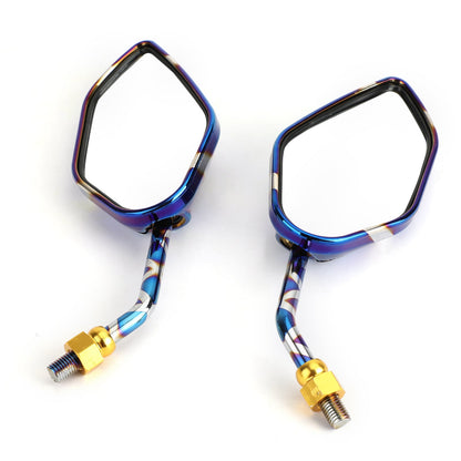 Burnt Titanium Side Rearview Mirrors 10mm M10 for Cafe Racer Custom Motorcycle