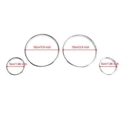 1995-2004 BMW E39 5 Series Silver Dash Trim Rings Speedometer Gauge Cluster Panel GF1734008