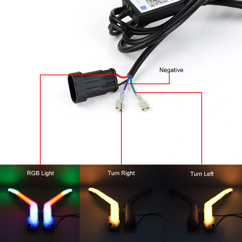 Front Signature Turn Signal Light RGB for Can Am Maverick X3 MAX 2017-2023 Champoo