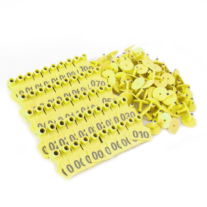 001-100 Number-Ear Tag For Animal Livestock Cattle Cow Pig Label Green