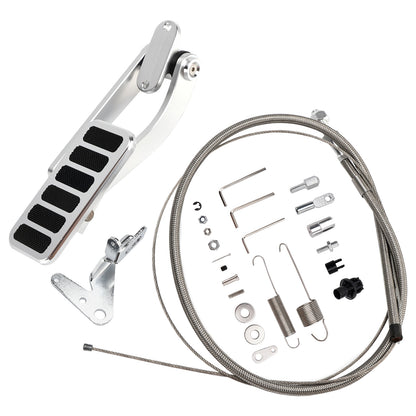 Universal Street Hot Rod Aluminum Gas Pedal + 24" SS Throttle Cable & Spring Set