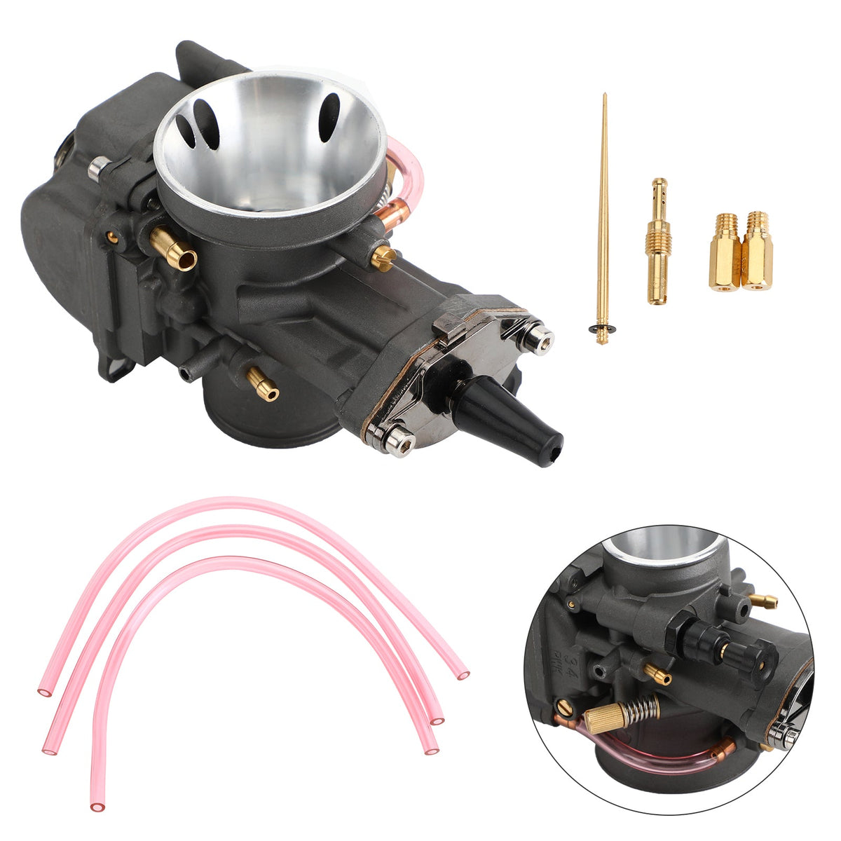 Keihin Mikuni Dellorto Koso con Power Jet PWK 34mm Aluminum Carburetor Carb Universal