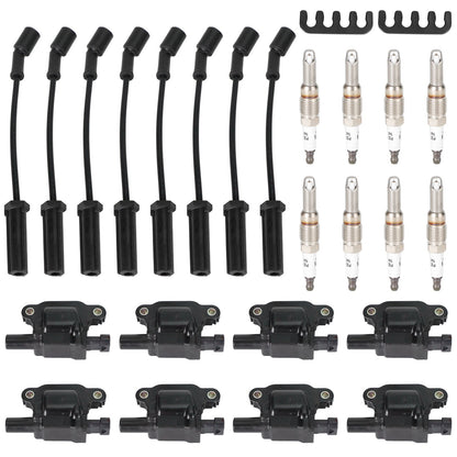2008-2013 Chevrolet Corvette 6.2L-V8 8PCS Square Ignition Coil+Spark Plug+Wires 12611424 8125706160 D510C UF413 12570616
