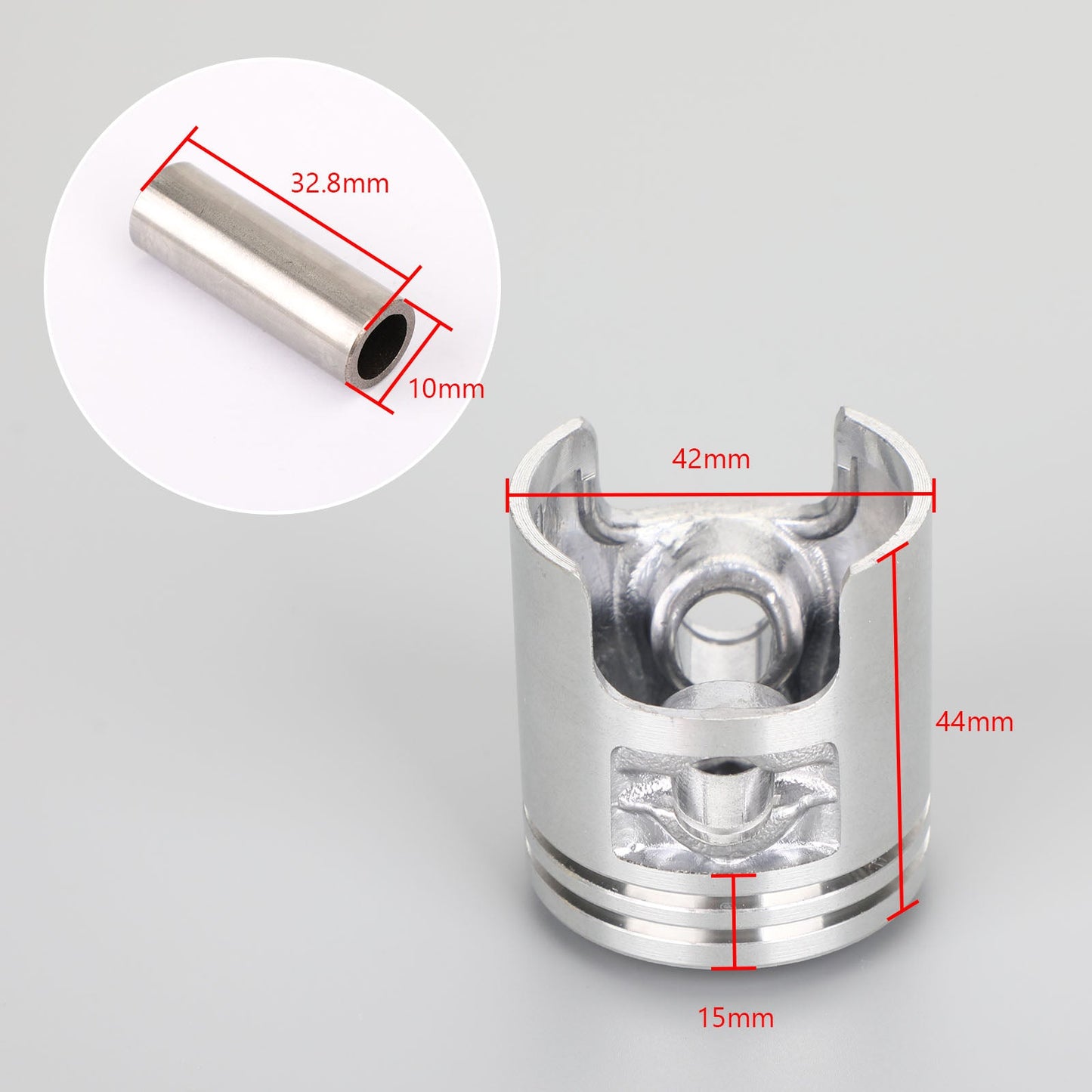 Piston Kit 1.00MM O/S 42mm Fit for Suzuki AY50 KATANA AP50 AE50 AD50 Address