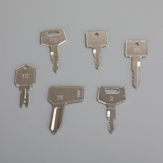 30 Ignition Key Set Heavy Construction Equipment For Cat JD Komatsu Volvo Laser