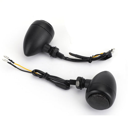 Turn Signals Indicators Fit For Harley Chopper Cafe Racer Black Champoo