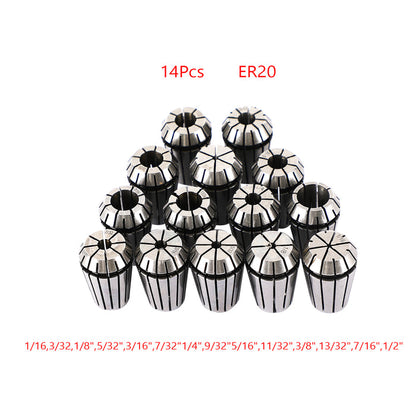 CNC Milling Lathe Engraving Machine, 7Pcs ER20(1/8"-1/2") ER20 Spring Collet Set