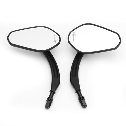Black Diamond Rear View Mirrors Motorcycle For Cruiser Touring Chopper Sportster