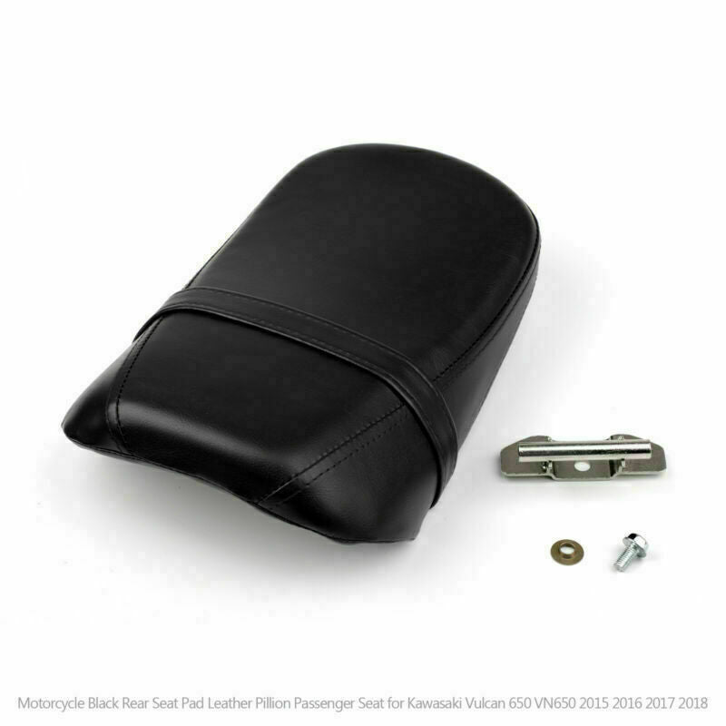 Motorcycle Black Rear Seat Pad Leather Pillion Passenger Seat for Kawasaki Vulcan 650 VN650 2015 2016 2017 2018