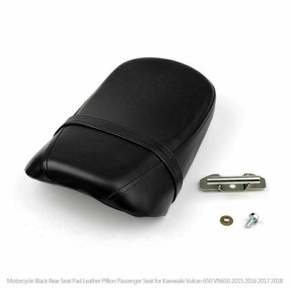 Motorcycle Black Rear Seat Pad Leather Pillion Passenger Seat for Kawasaki Vulcan 650 VN650 2015 2016 2017 2018