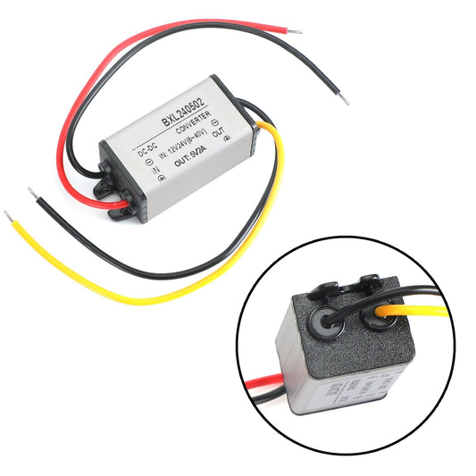 12V/24V to 5V 5A 25W Waterproof Converter Step Down Volt Module Power Supply, 12/24V-5V-2A