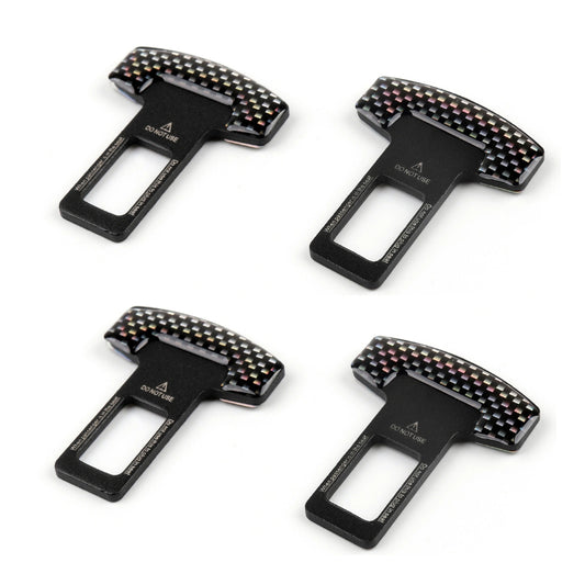 4PCS Universal Car Safety Seat Belt Buckle Carbon Fiber Car Alarm Stopper Clip Clamp