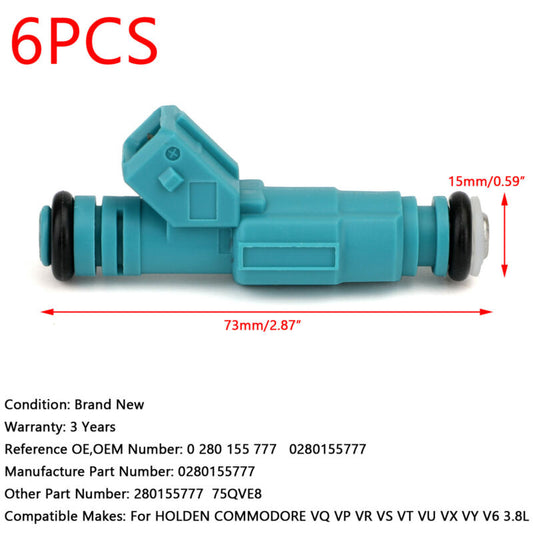 Fuel Injectors Fit Holden Commodore 0280155777 VN VL VQ VP VR VS VT VU VX VY V6 3.8L