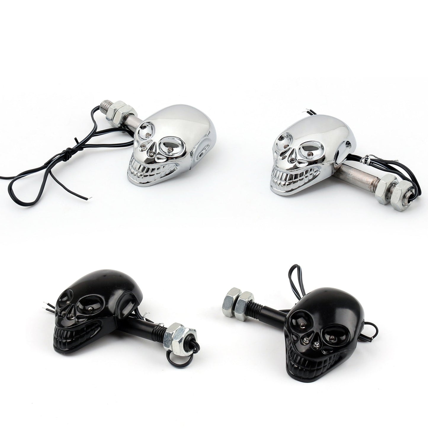 Motorcycle Skull Head Turn Signal Indicator Blinker 12V LED Light L0 Champoo