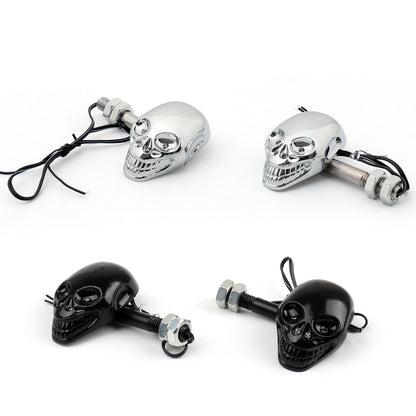 Motorcycle Skull Head Turn Signal Indicator Blinker 12V LED Light L0 Champoo