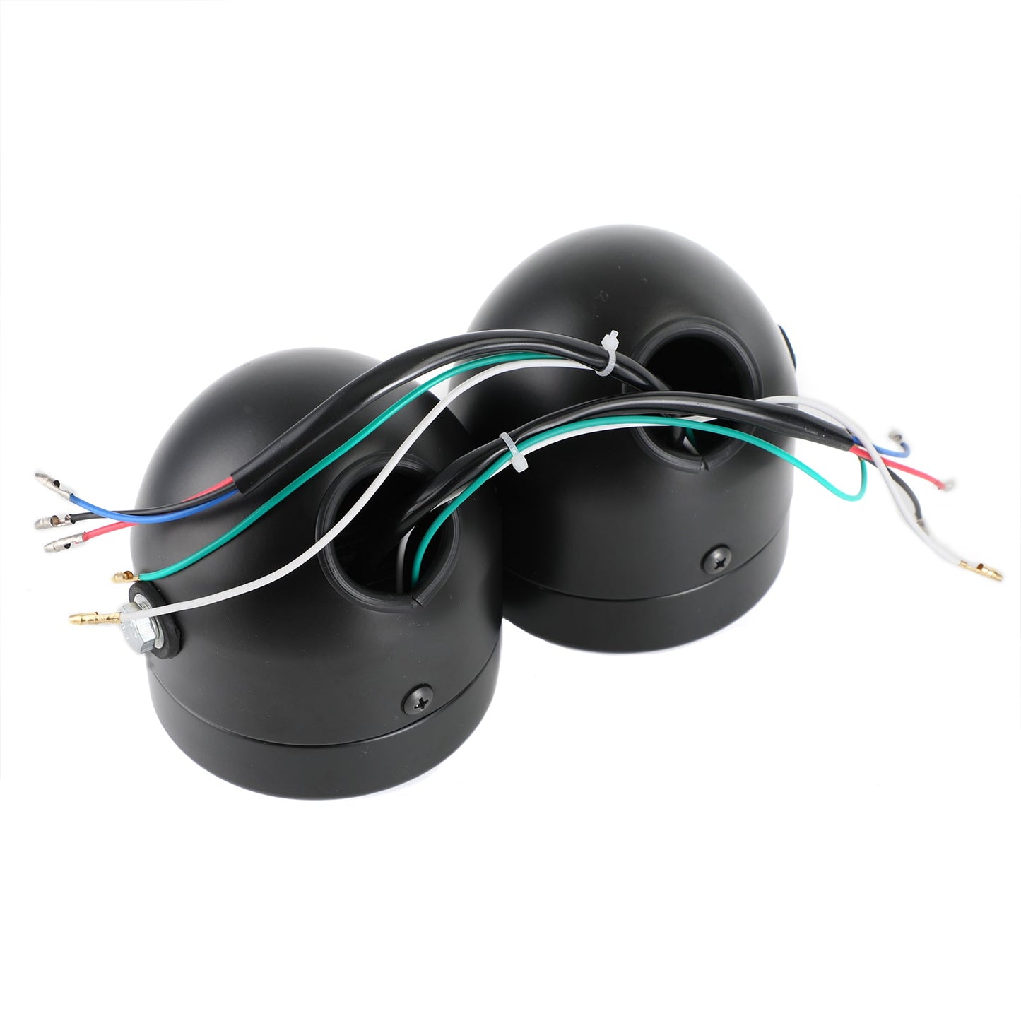 Black Twin Headlight Motorcycle Double Dual Lamp Street Fighter Universal Motorcycle Twin Headlight Double DRL Light for Harley Chopper Bobber Cafe Racer 4.33" Twin Dual LED Headlight Universal Chopper Bobber Cafe Racer Motorcycle