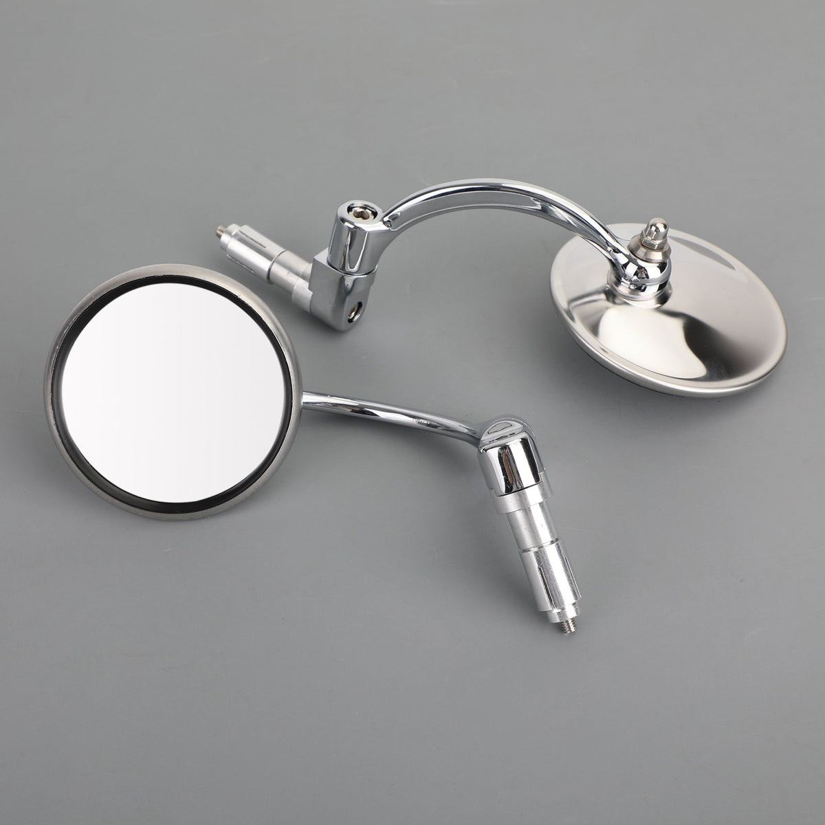 Cafe Racer Cruiser Custom Round Bar End Mirror Rearview Mirrors Chrome