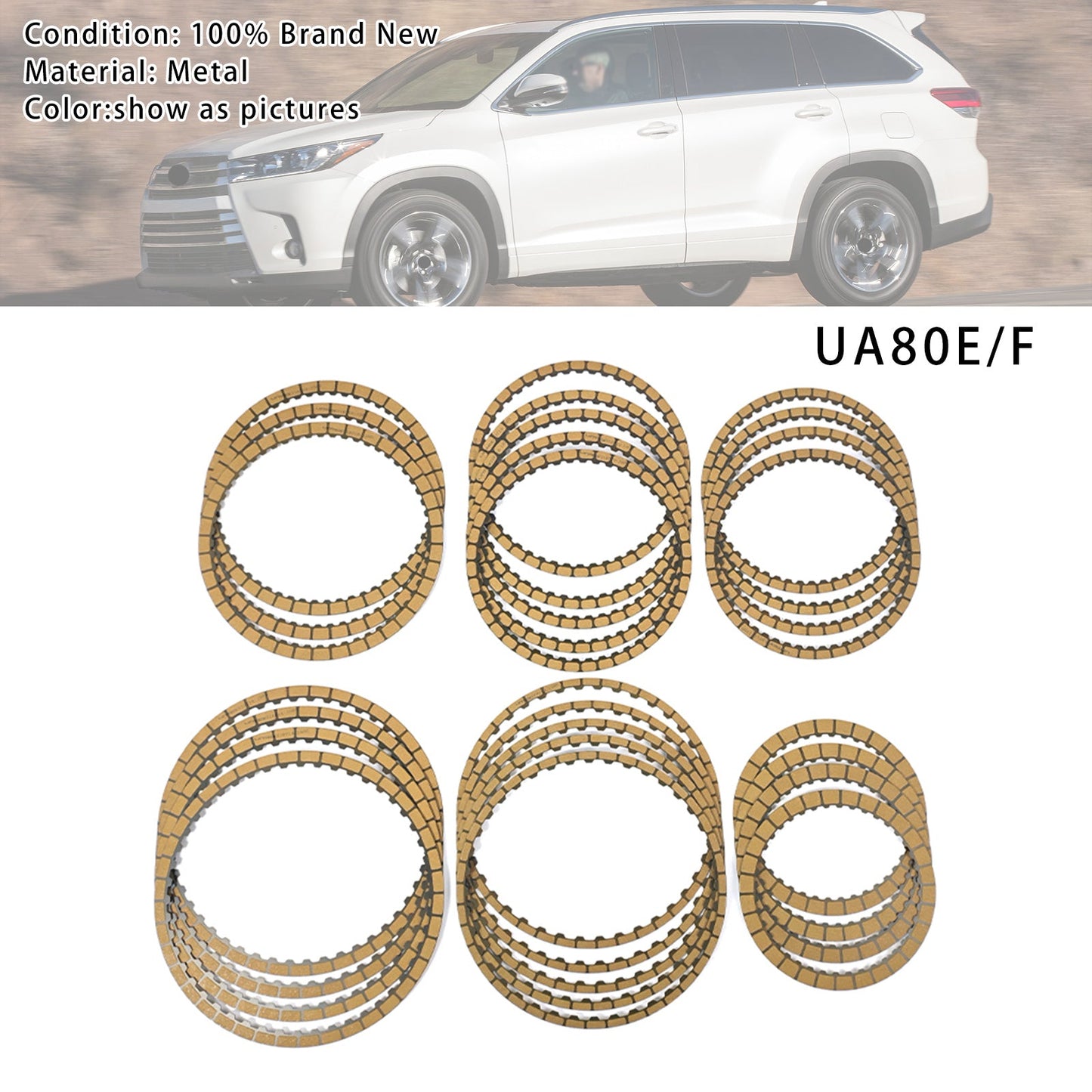 2016-up Toyota Lexus ES 350 Transmission Overhaul Clutch Rebuild Friction Plates Kit UA80E/F