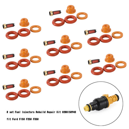 1992-1994 Ford E-350 Econoline/E-350 Econoline Club Wagon 7.5L V8 8 set Fuel Injectors Rebuild Repair Kit 0280150943
