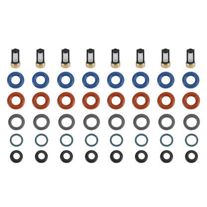 Volvo S80 XC90 4.4L 8PCS Fuel Injectors Repair Seal Kit Filter Cap FJ1073 85212247 1550589