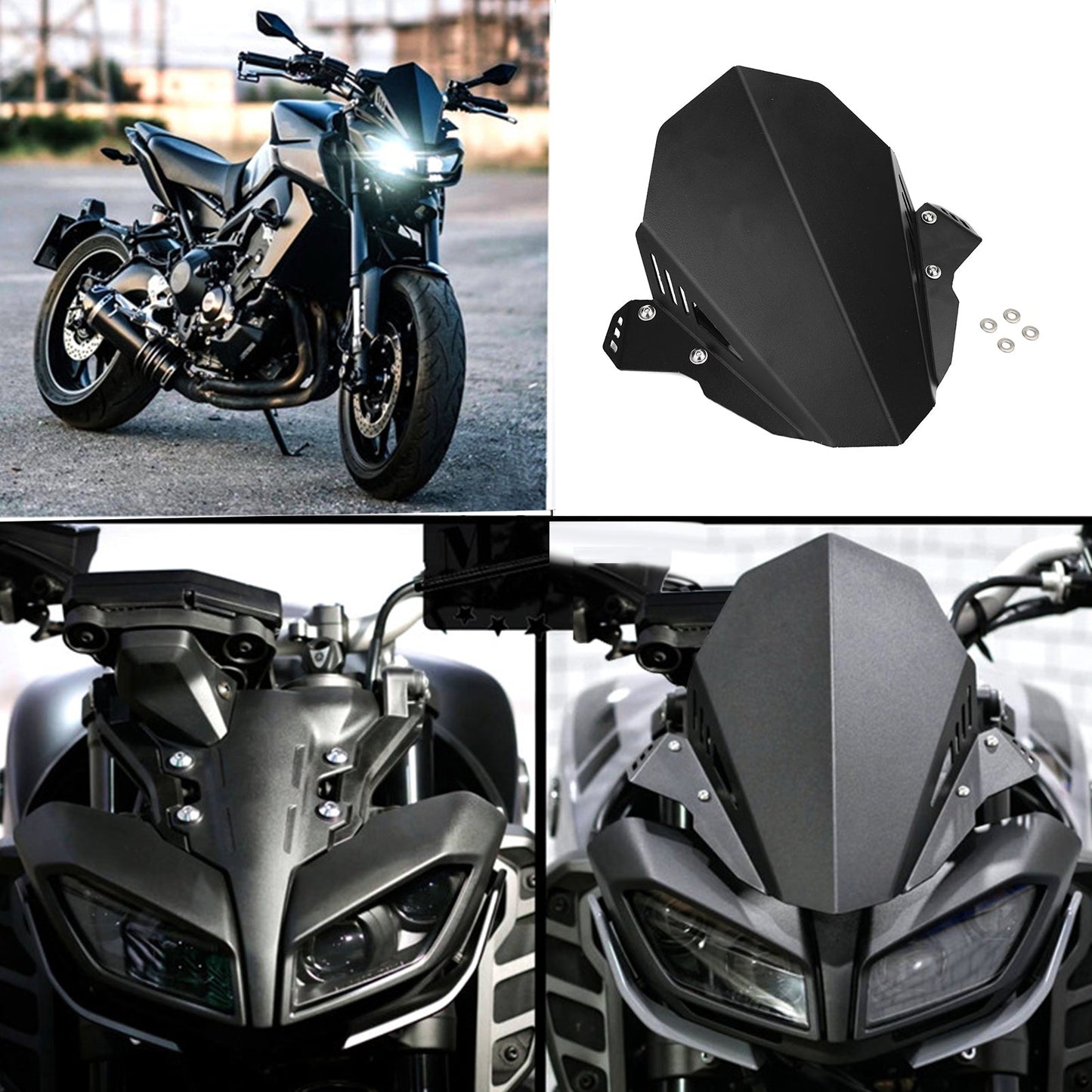 2017-2020 YAMAHA FZ-09 FZ 09 Windscreen Windshield Shield Protector Black