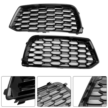 Audi Q5 Standard 2018-2022 2PCS Front Bumper Cover Grill Honeycomb Mesh Black Grille