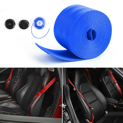 Webbing Polyester Seat Lap Retractable Nylon Safety Strap Blue Car Seat Belt