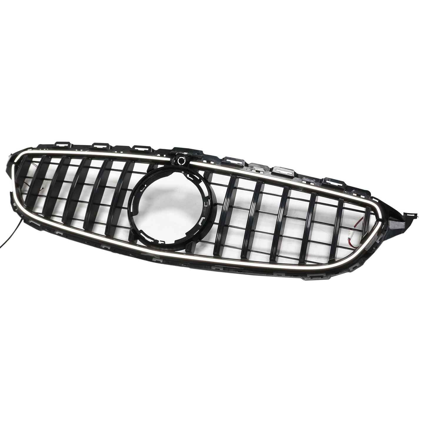 2015-2021 Mercedes Benz C-Class W205 C200 C250 C300 C350 Black Front Bumper Grill Grille W/LED
