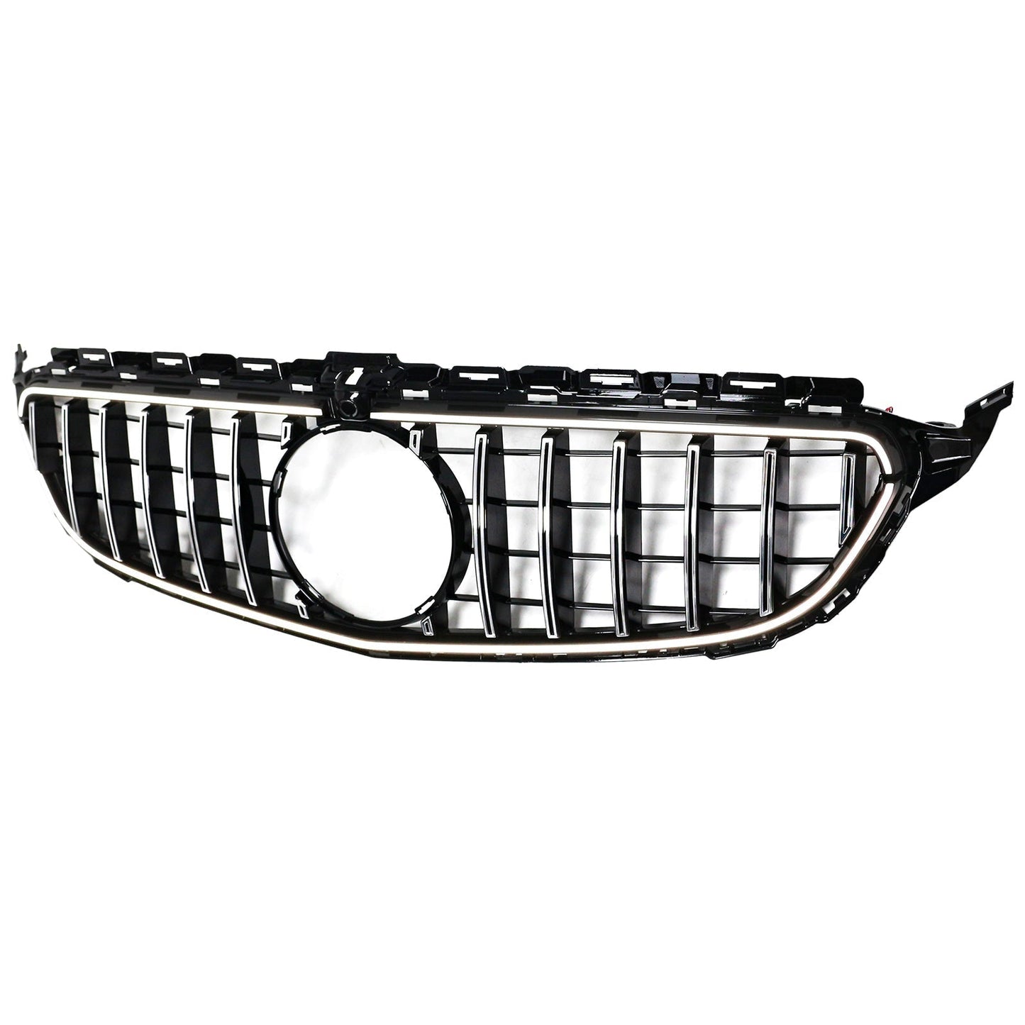 2015-2021 Mercedes Benz C-Class W205 C200 C250 C300 C350 Chrome Front Bumper Grill Grille W/LED