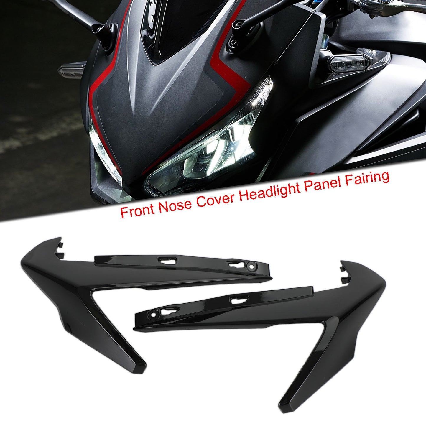 2019-2021 Honda CBR500R Black Front Nose Cover Headlight Panel Fairing