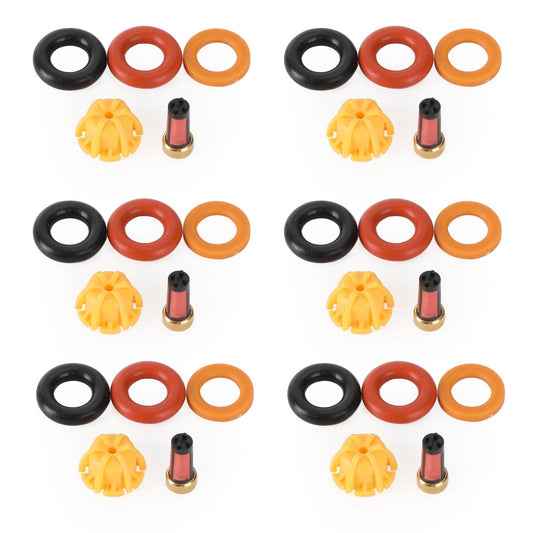 1991-1995 BMW 525I 6 set Fuel Injectors Repair Seal Kit 0280150415 13641730060 13641730080 62429 FJ292